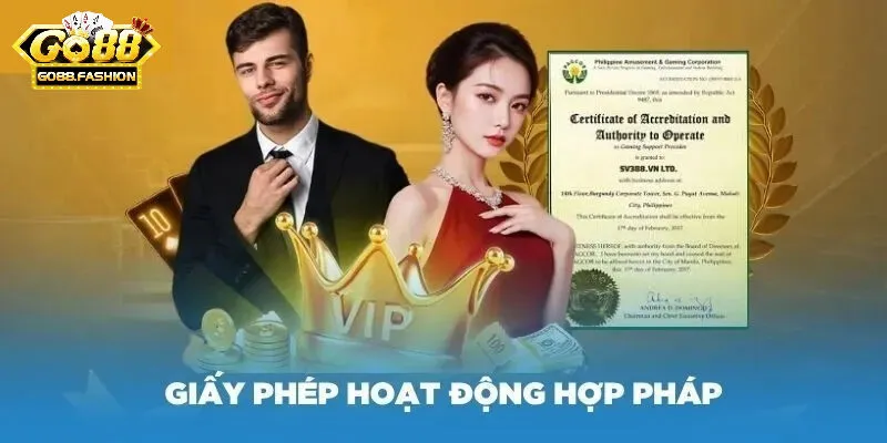 Yên tâm khi chơi tại Go88 có giấy phép hoạt động